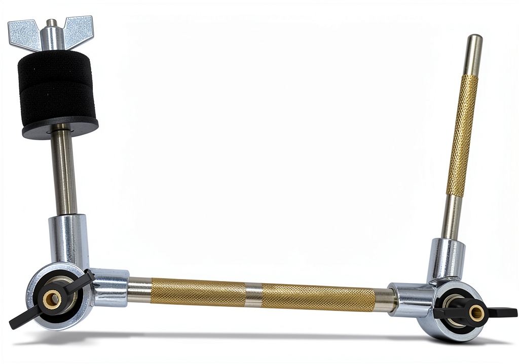 Drum Set Mounting Arm installed on a studio rack