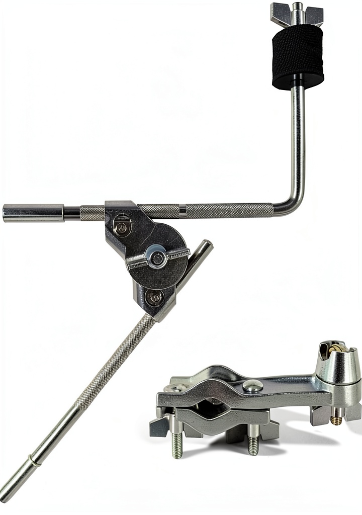 Pavo Metal Drum Mounting Arm on a drum set