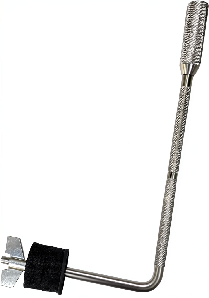 Drum L Shaped Mounting Rod installed on a drum kit