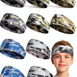 Kids Athletic Headband Sratte Polyester Elastic-0