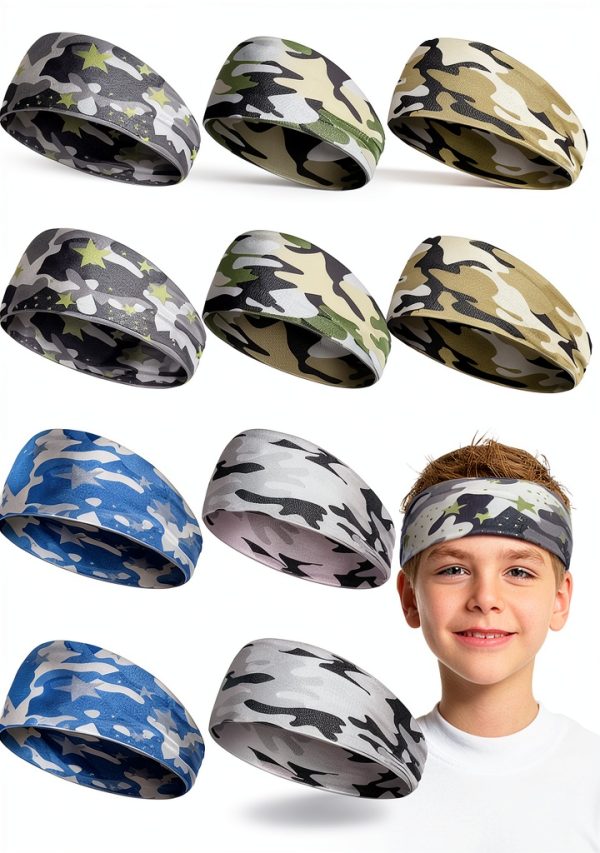 Kids Athletic Headband Sratte Polyester Elastic-0