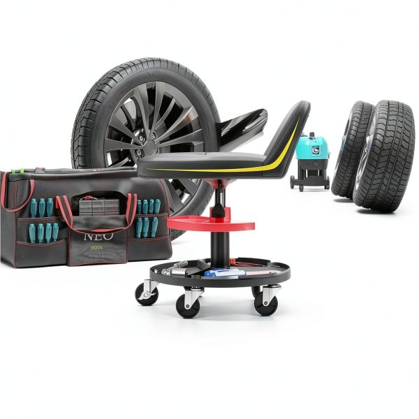 Mechanic Roller Seat HOMCOM Heavy Duty Steel Stool-4