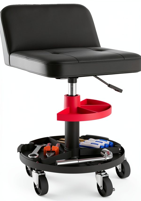 Mechanic Roller Seat HOMCOM Heavy Duty Steel Stool-0