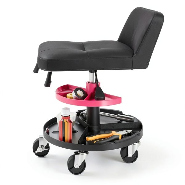 Mechanic Roller Seat HOMCOM Heavy Duty Steel Stool-7