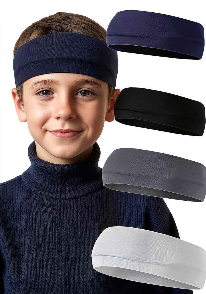 Child wearing CIATBYYJ sports headband during a soccer practice