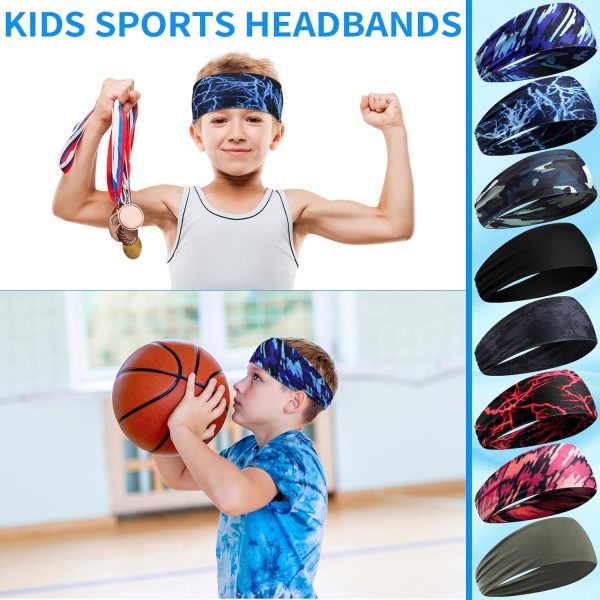 Zhanmai Boys Sport Headbands Camo and Plain-4