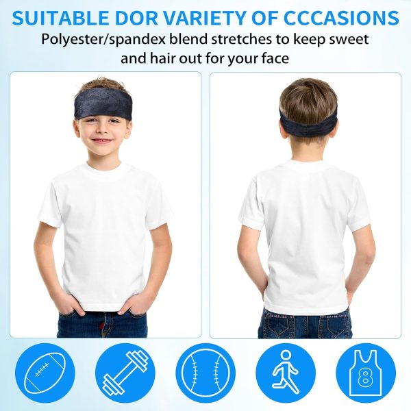 Zhanmai Boys Sport Headbands Camo and Plain-3