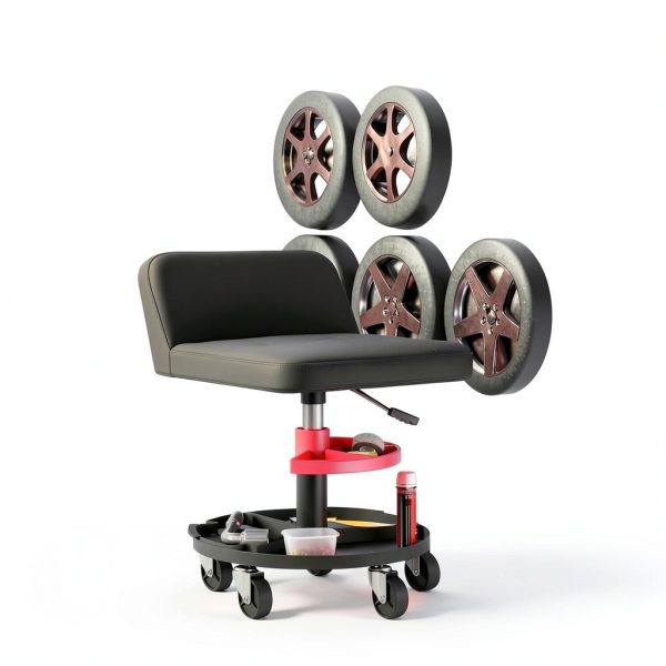 Mechanic Roller Seat HOMCOM Heavy Duty Steel Stool-5