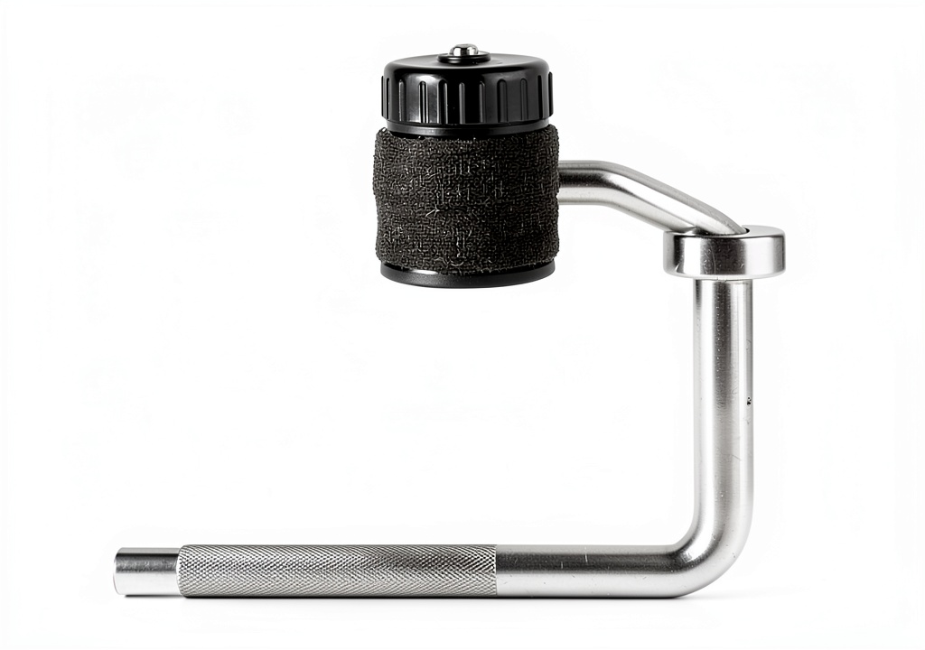 MusicGear drum mounting arm installed on a compact drum kit
