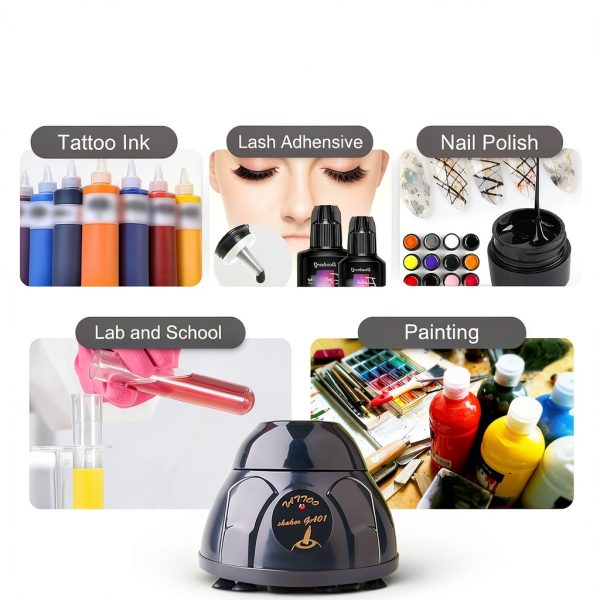 Yugui Mini Vortex Paint Mixer 4000rpm with Touch Function, High-Speed Lab Mixer Machine for Paint Shaking, Nail Polish, Tattoo Ink, Eyelash Glues, Test & Centrifuge Tubes Compact & Efficient, Black-5
