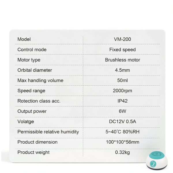 LAB FISH Mini Vortex Paint Mixer(New Style) 3000PRM Lab Vortex Shaker for Tubes,Lash Glue,Nail Polish,Pigment,Max.50ML-4
