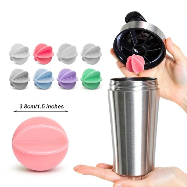 8 Pcs Shaker Balls for Protein Shakes,Blender Bottle Shaker Ball,8 Colorful Plastic Protein Shakers Balls,Replacement Shakers Ball,Easy to Clean,Strong Whisk for Well Mixing-1
