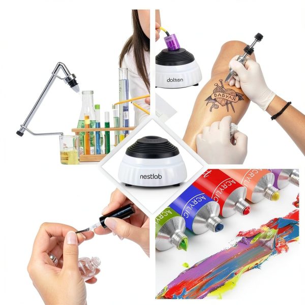 Mini Vortex Mixer, 3000RPM Lab Mixing Vortex Shakers with Touch Function for Paint Shaker,Nail Polish, Eyelash Gel, Ink Including 100 Pcs Mixing Balls (Black)-6